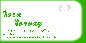 nora morvay business card